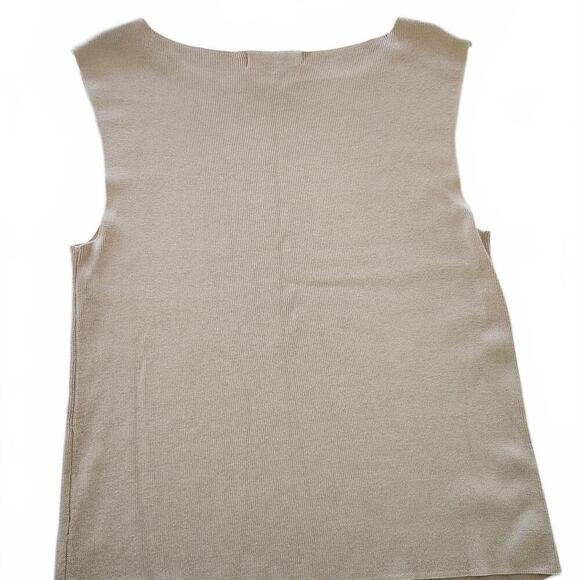 Coldwater Creek Women's Beige Sleeveless Knit Top Size S - Picture 2 of 5
